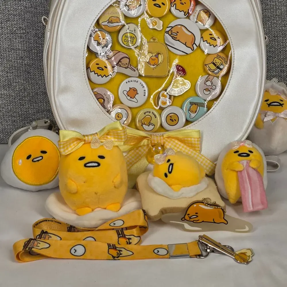 MIJU MIJU ITA BACKPACK + GUDETAMA PLUSH & PIN COLLECTOR KAWAII BUNDLE 10